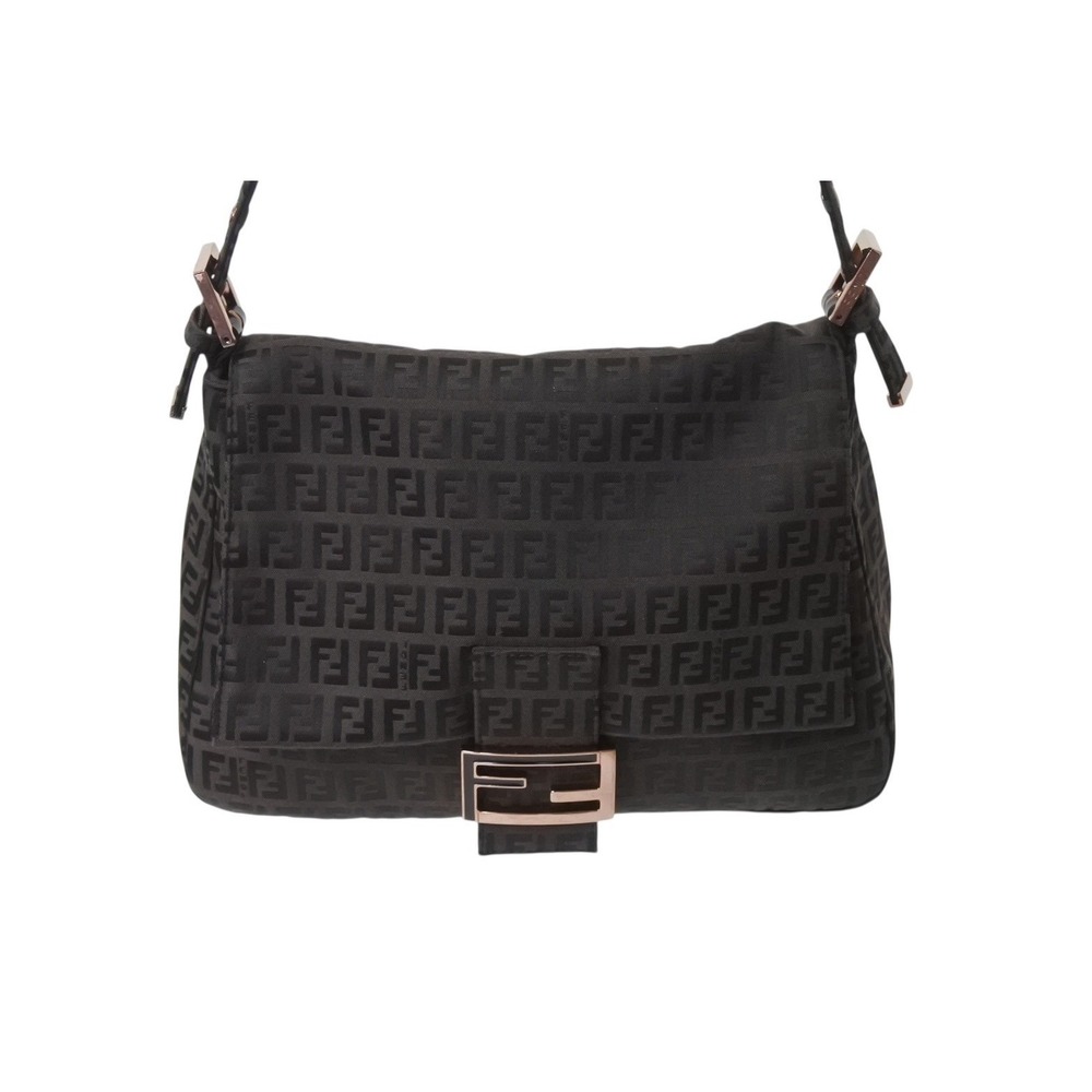 Fendi Bucket Hobo One pink brown canvas Shoulder Mamma bag Zucchino